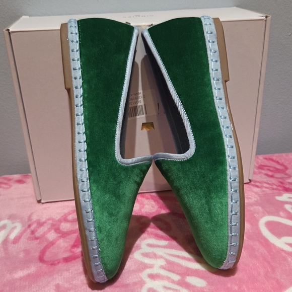 Women's Birdies Heron Kelly Green Velvet Loafer, Size 7.5 - Picture 6 of 8